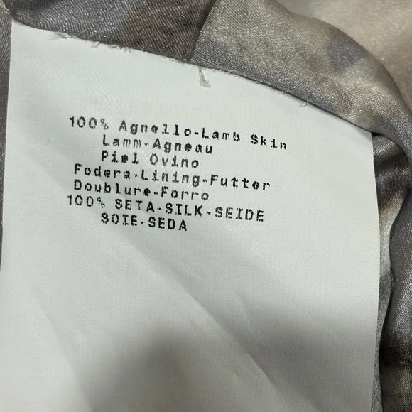 Armani Collezioni Lambskin Leather Jacket Silk Lined Peach Italy‎ Womens 4 - Picture 5 of 13